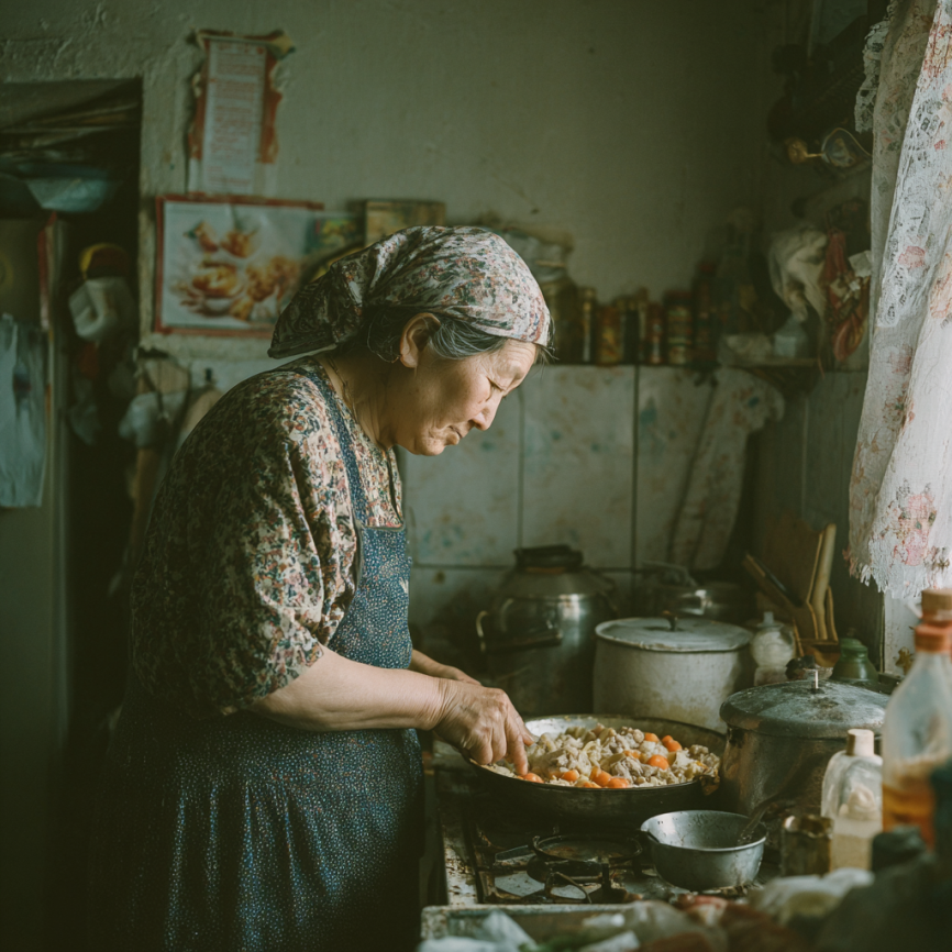 Активные пожилые люди готовят здоровую еду